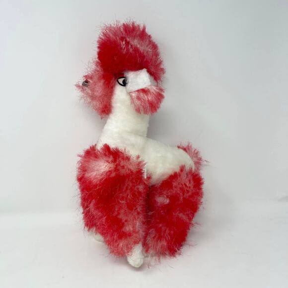 Vintage Superior Toy &‎ Novelty Red & White Poodle Stuffed Foam Pellet Plush 15" - Picture 2 of 8